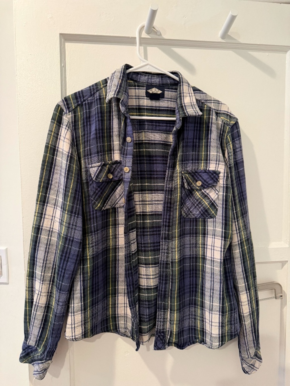 Salt Valley MFG Co Heavyweight Plaid Flannel Overshirt Blue Green M